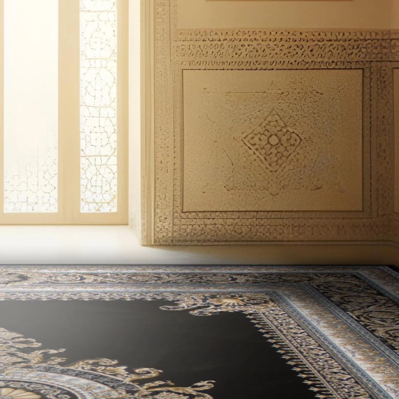 فرش ماشینی 700 شانه تراکم 2550 طرح تندیس دودی