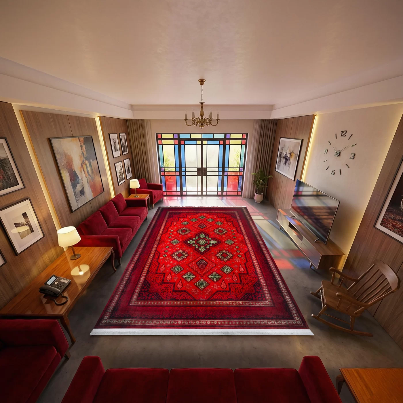 فرش ماشینی 700 شانه تراکم 2550 طرح 1136روناسی