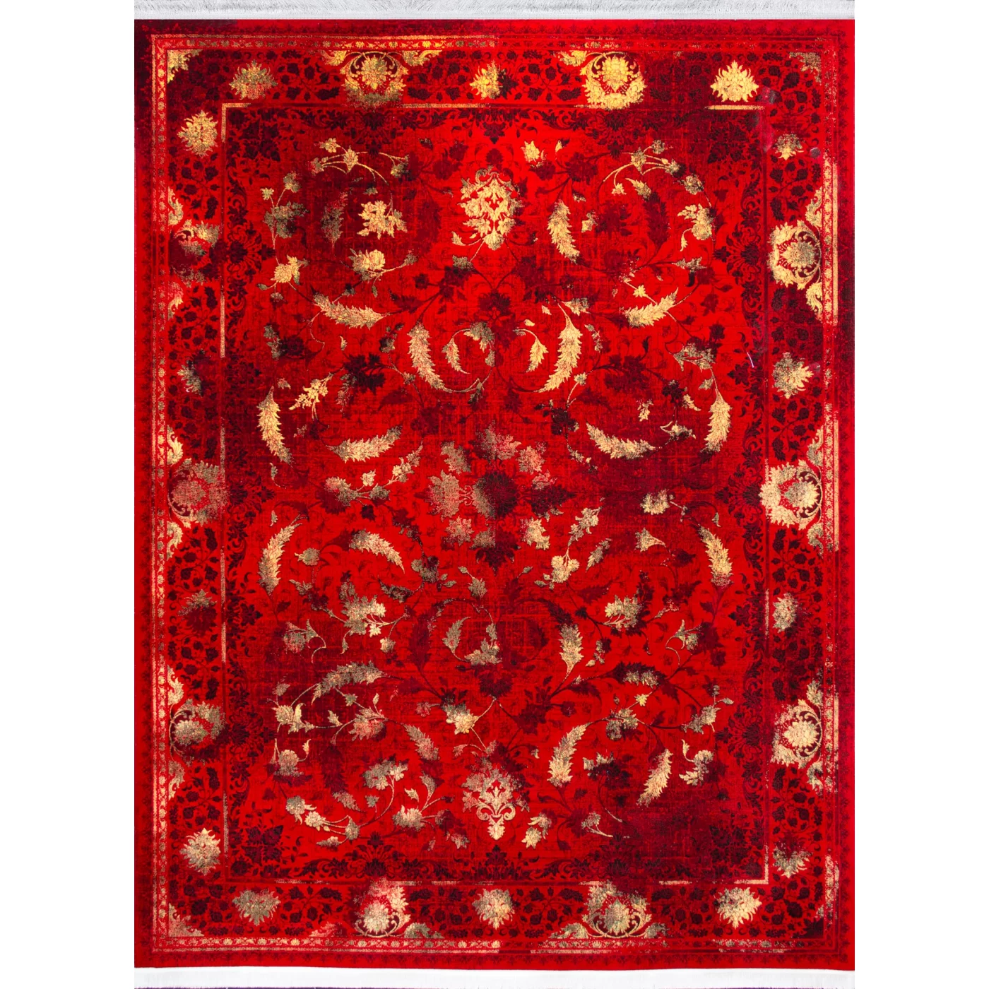 فرش ماشینی 700 شانه تراکم 2550 طرح2123روناسی طلایی