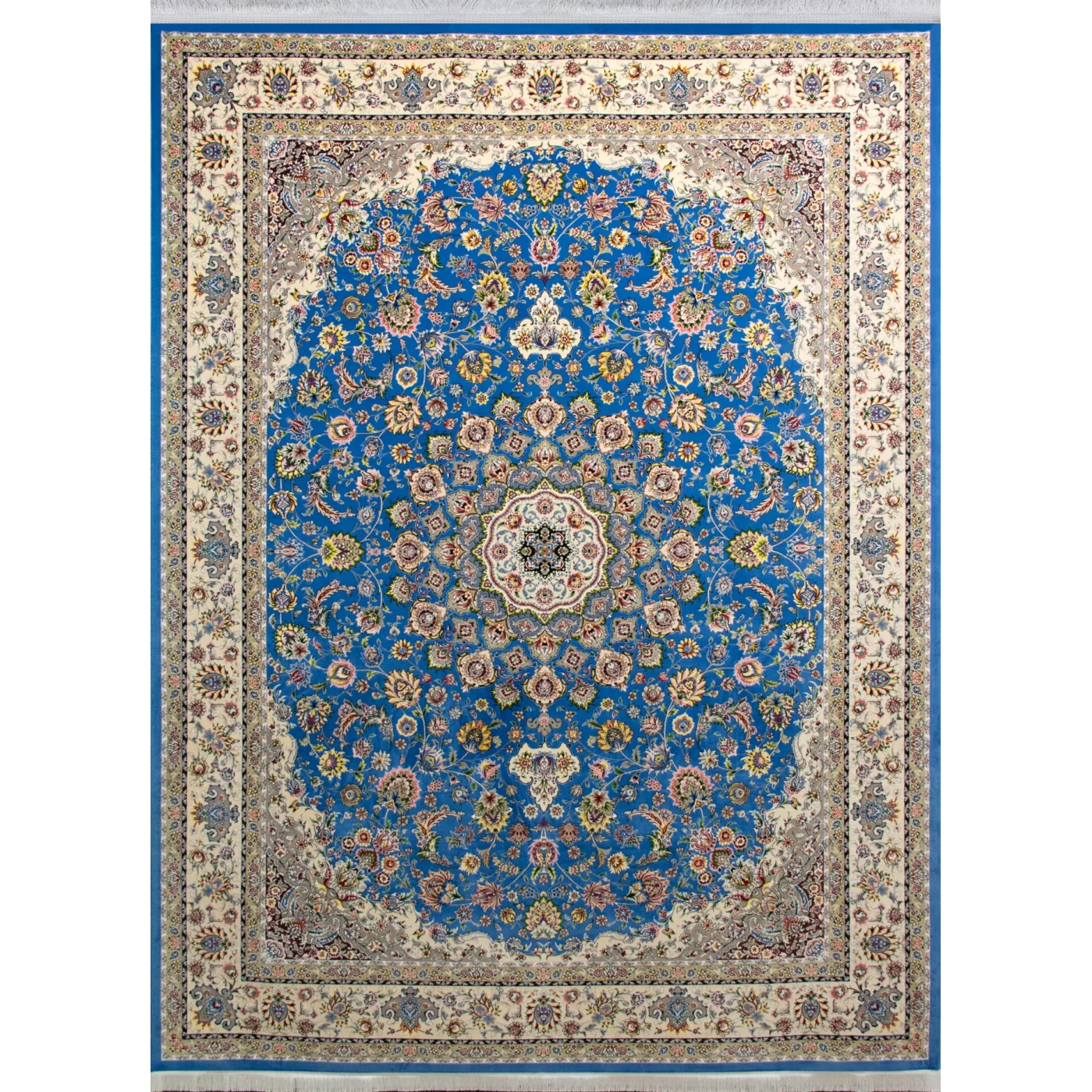 فرش ماشینی 700 شانه تراکم 2550 طرح5411آبی