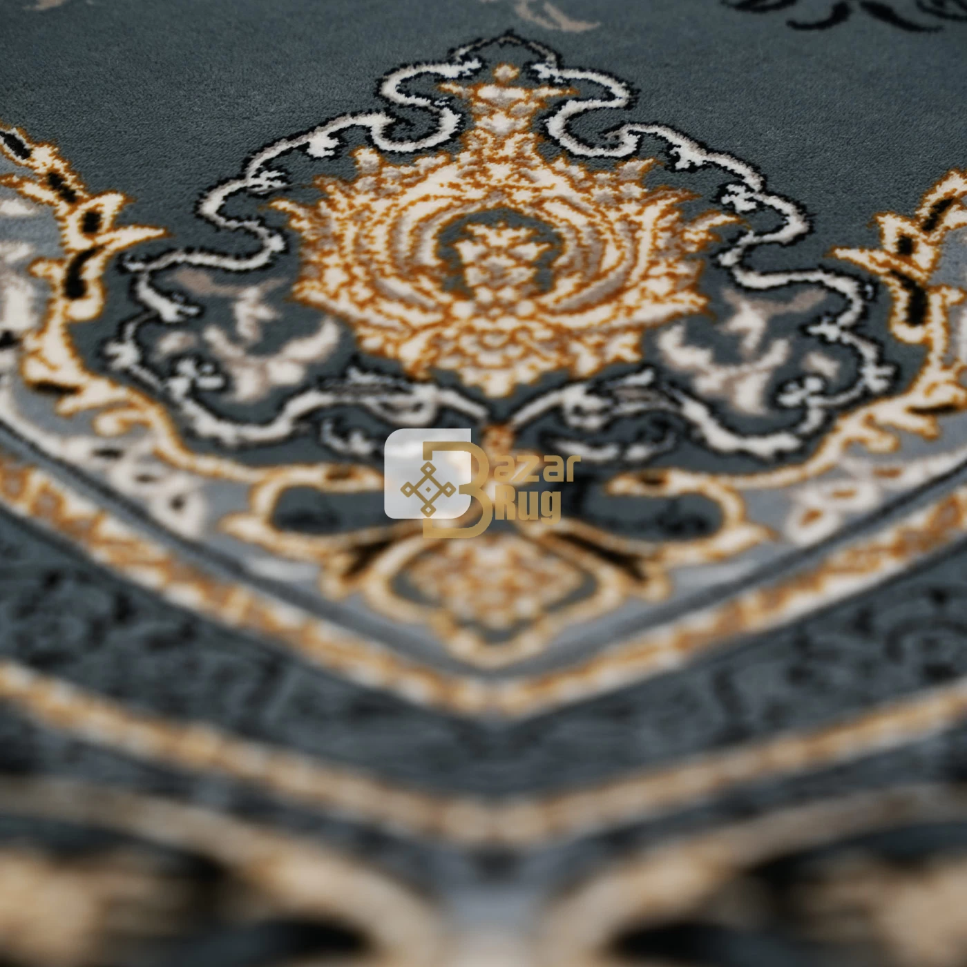فرش ماشینی 700 شانه تراکم 2550 طرح نیلی دودی