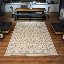 machine made carpet 1200 reeds 3600 density delvin design cream - Bazar Rug - 1200 Reeds Machine Made Carpet