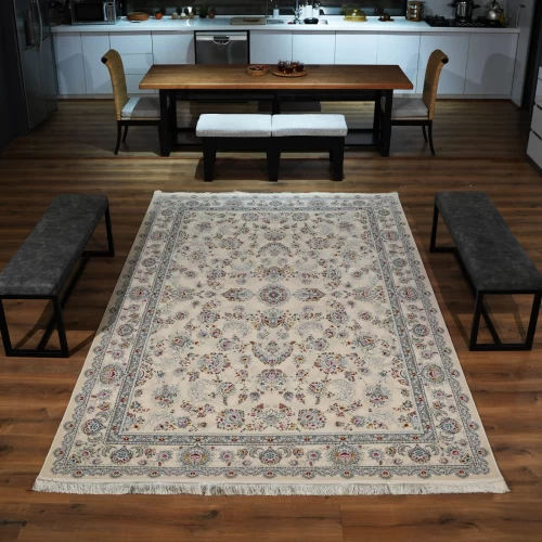 فرش ماشینی 1200 شانه تراکم 3600 گل برجسته طرح شیرین کرم