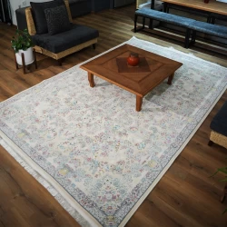 machine made carpet 1200 reeds 3600 density simin design cream - Bazar Rug - 1200 Reeds Machine Made Carpet