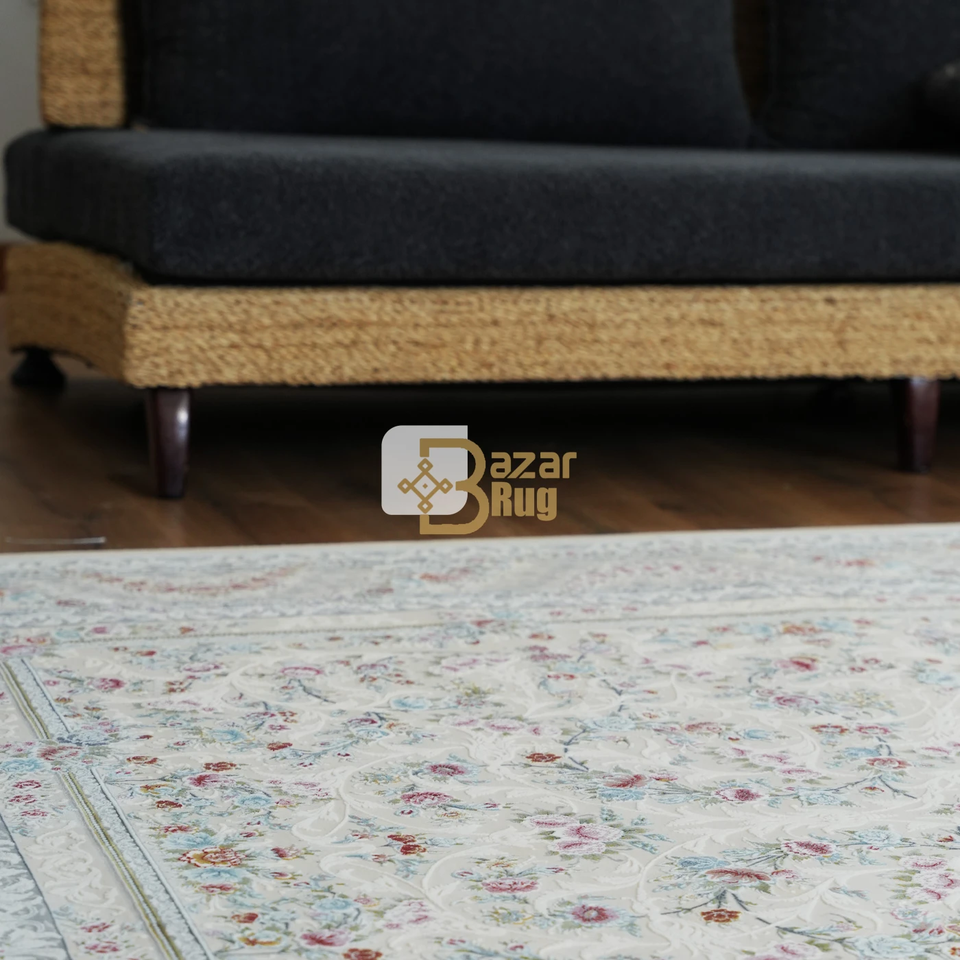 فرش ماشینی 1200 شانه تراکم 3600 طرح اوینا کرم