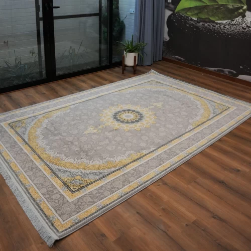 فرش ماشینی 1200 شانه تراکم 3600 گل برجسته طرح رویان فیلی