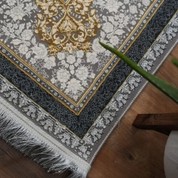 Machine made carpet 1200 reeds 3600 density  Sadra design Gray color - Bazar Rug - 1200 Reeds Machine Made Carpet