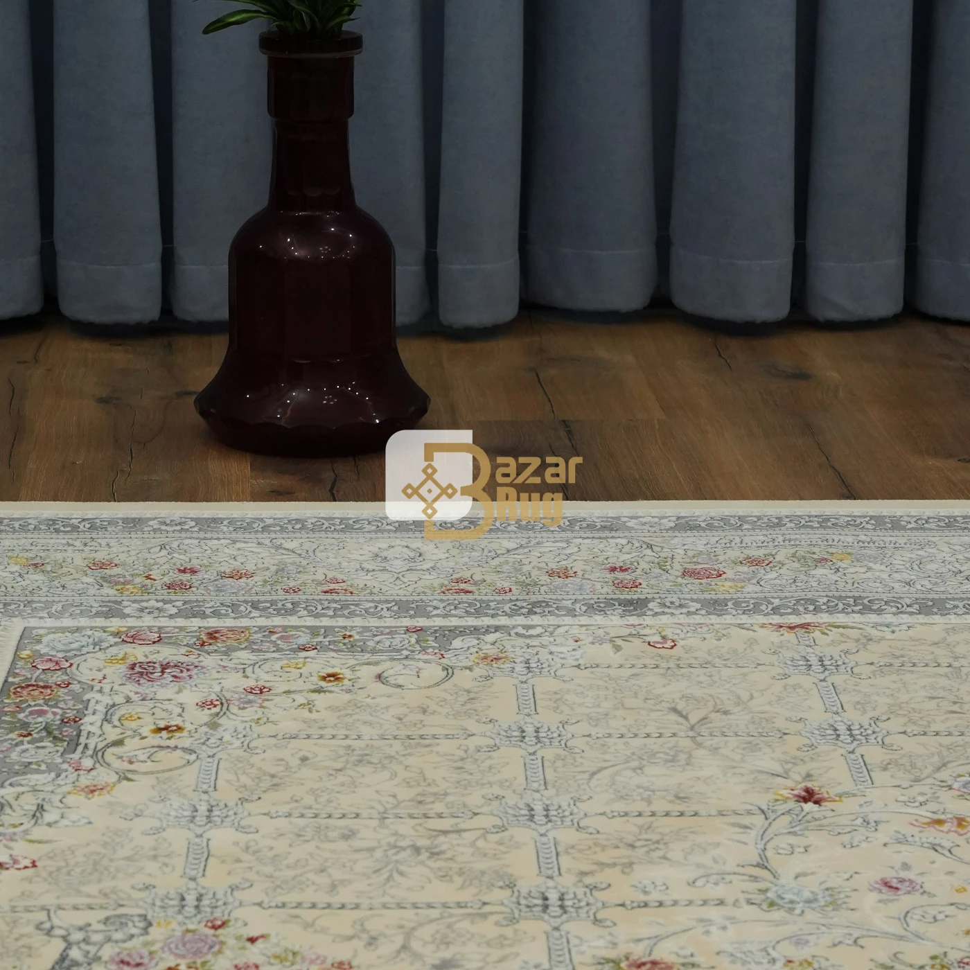 فرش ماشینی 1200 شانه تراکم 3600 طرح دلبر کرم
