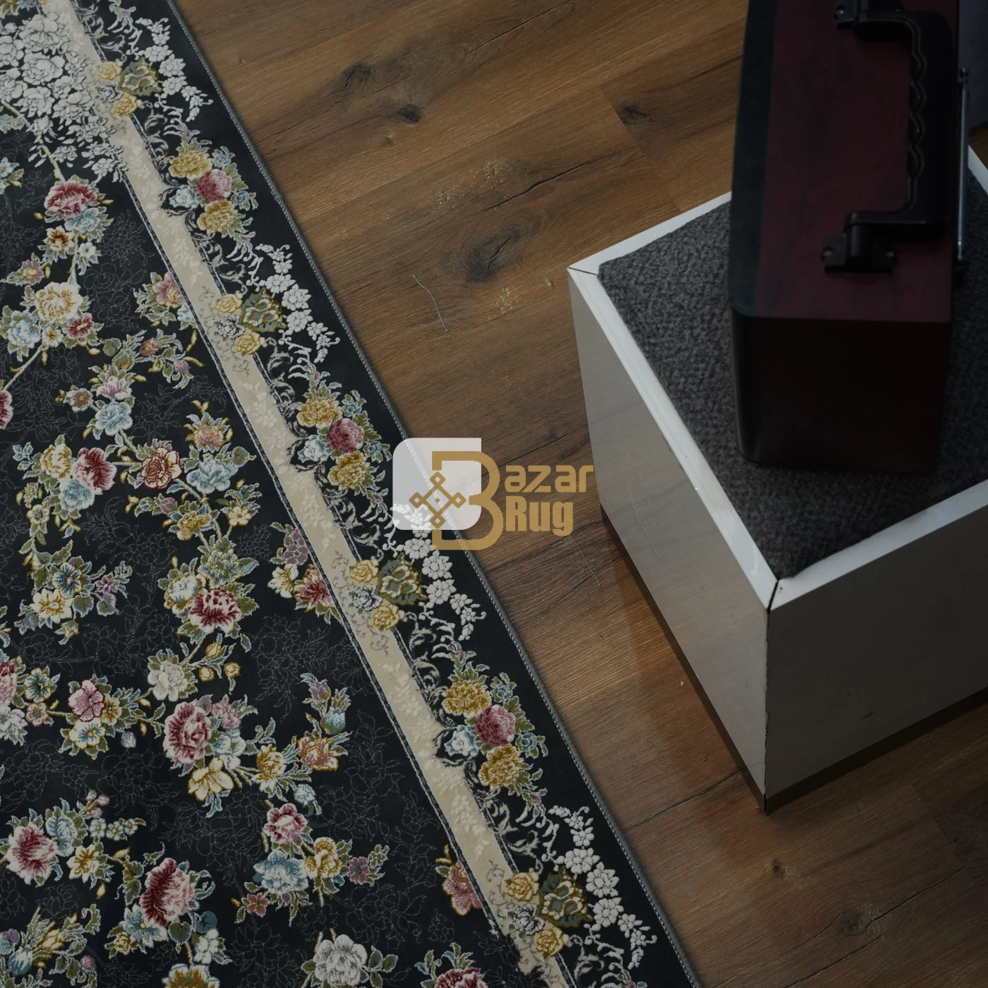 فرش ماشینی 1200 شانه تراکم 3600 طرح گلبهار دودی