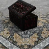 فرش ماشینی 700 شانه تراکم 2550 طرح شیفته ترمه ای