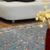 فرش ماشینی 700 شانه تراکم 2550 طرح هلیا سرمه ای
