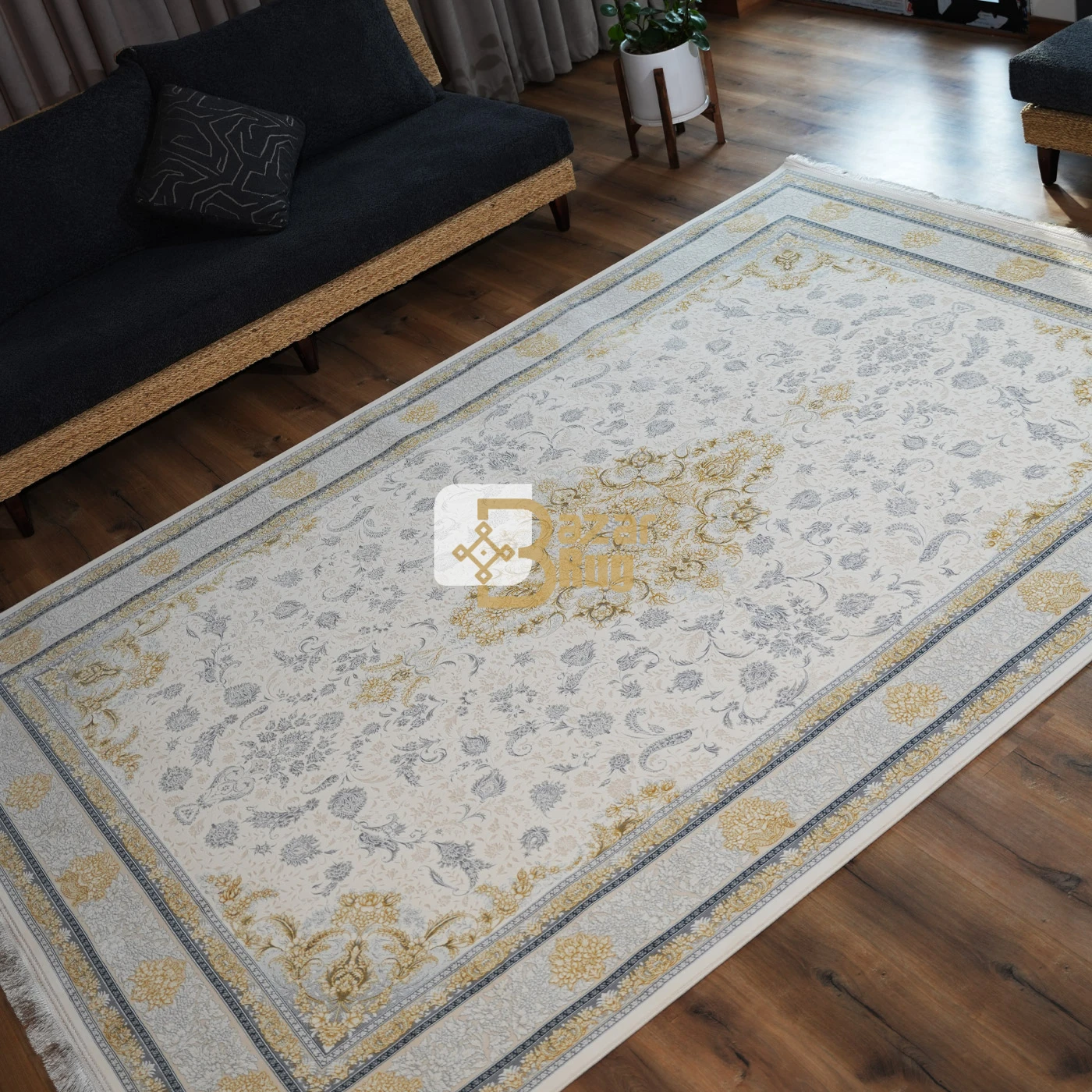 فرش ماشینی 1200 شانه تراکم 3600 طرح رایان کرم