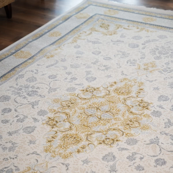 Machine made Carpet 1200 Reeds 3600 Density Rayan Design Cream