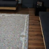 فرش ماشینی 1200 شانه تراکم 3600 طرح گلبهار نقره ای