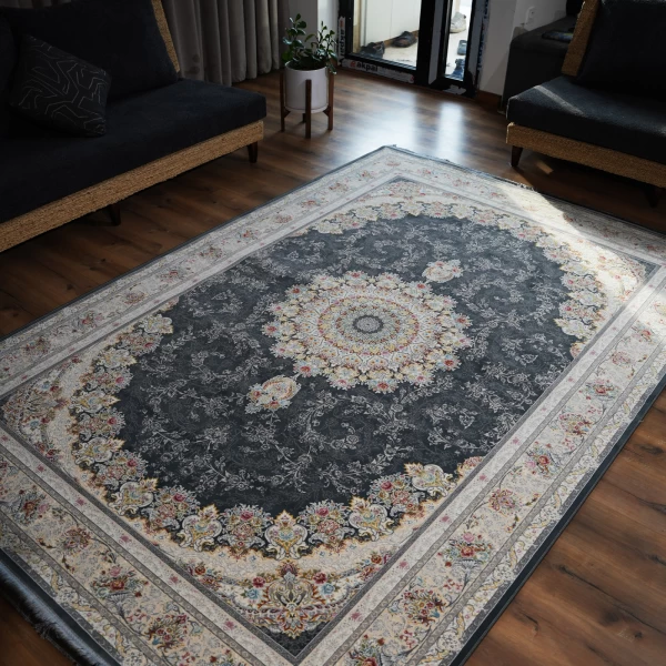 Machine made Carpet 1200 Reeds 3600 Density Fariba Design Gray