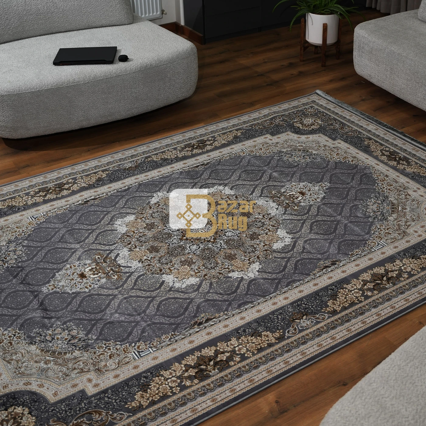 فرش ماشینی 1200 شانه تراکم 3600 طرح مژده دلفینی