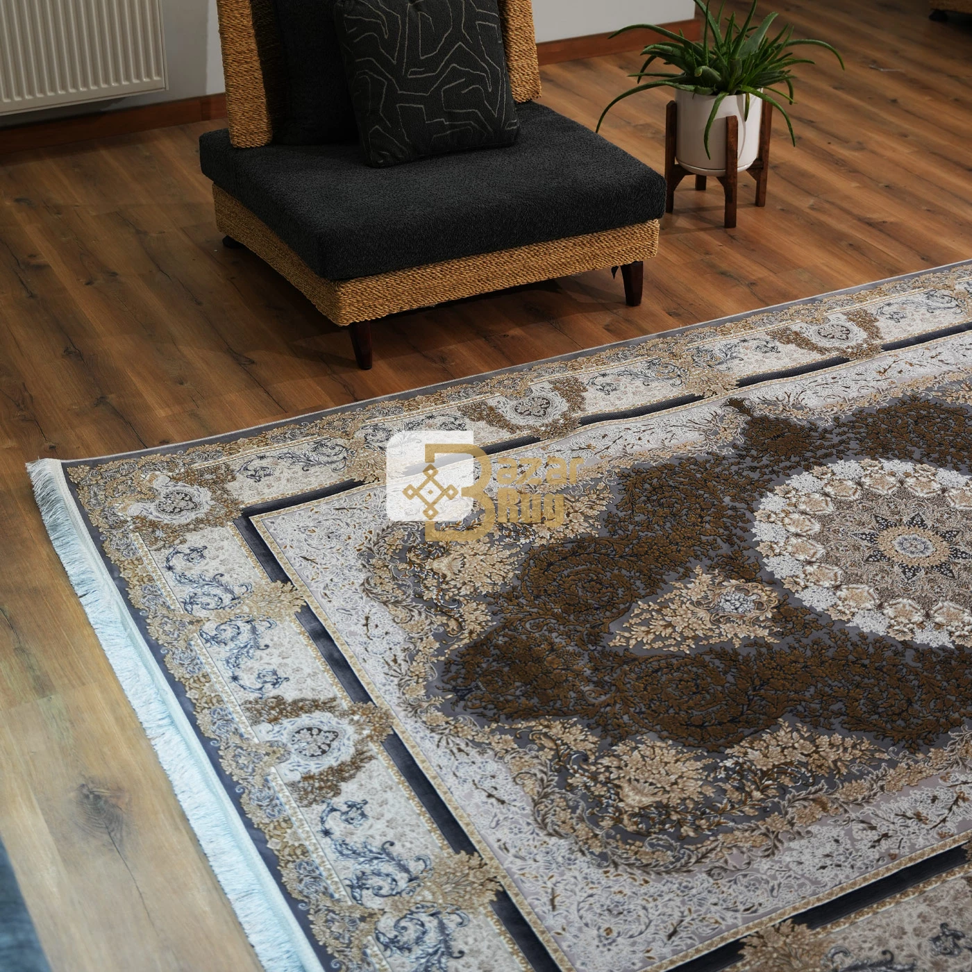 فرش ماشینی 1200 شانه تراکم 3600 طرح جزیره