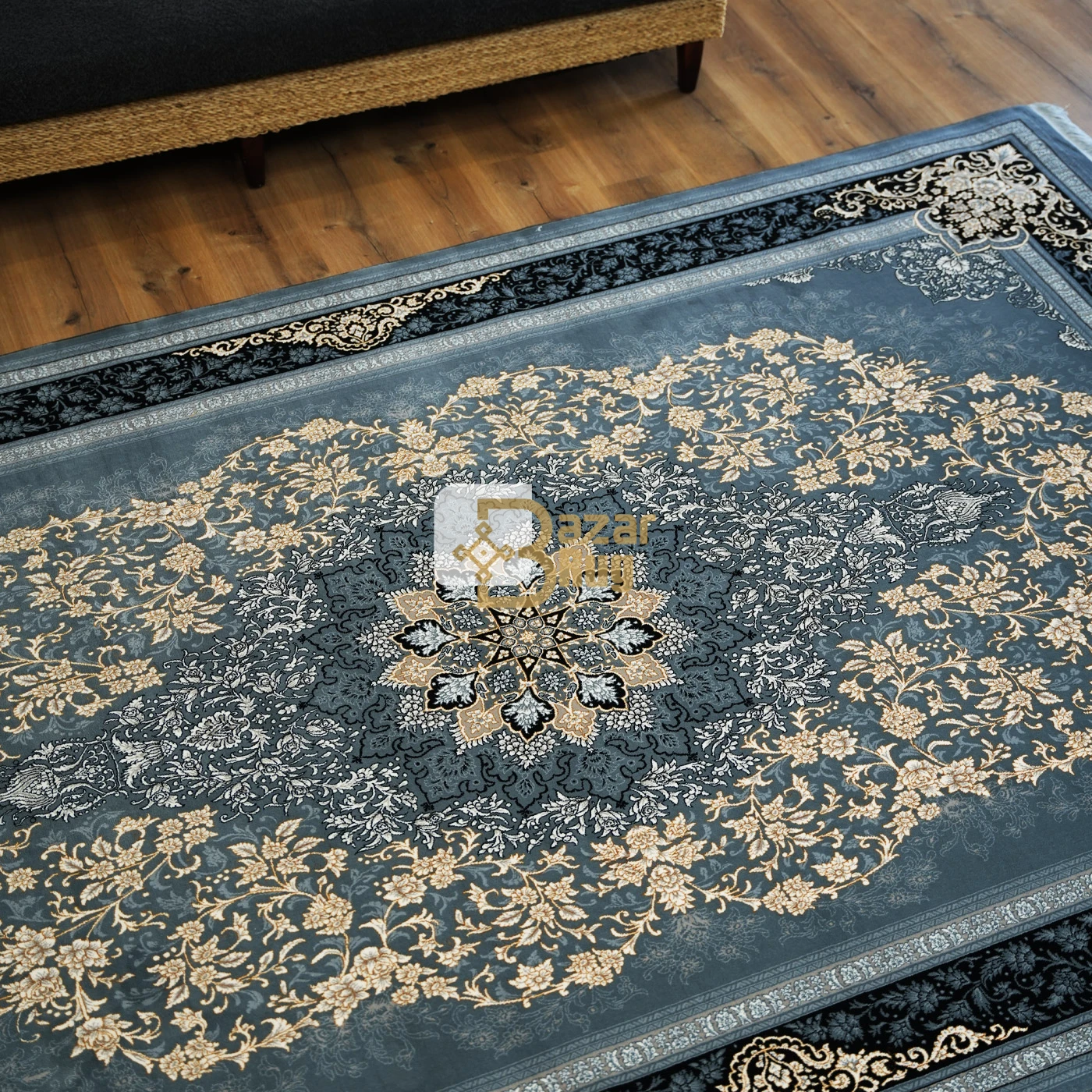 فرش ماشینی 700 شانه تراکم 2550 طرح تندیس دودی