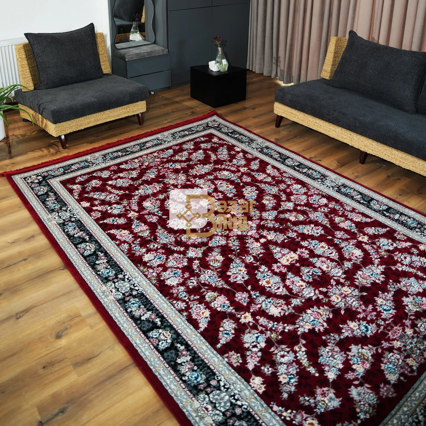 فرش ماشینی 700 شانه تراکم 2550 طرح ژینوس روناسی