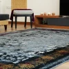 فرش ماشینی 700 شانه تراکم 2550 طرح سپیده سرمه ای