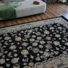 فرش ماشینی 700 شانه تراکم 2550 طرح همتا سرمه ای