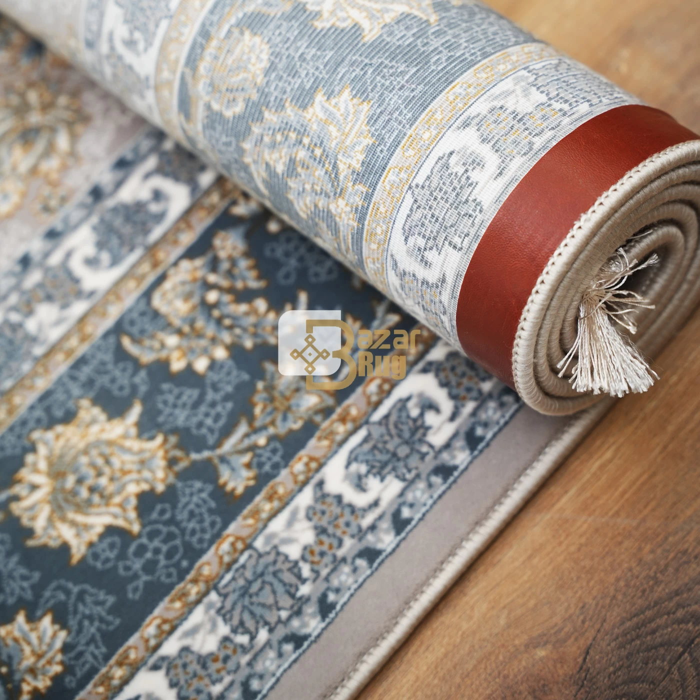  فرش ماشینی 700 شانه تراکم 2550 طرح نارنج نقره ای