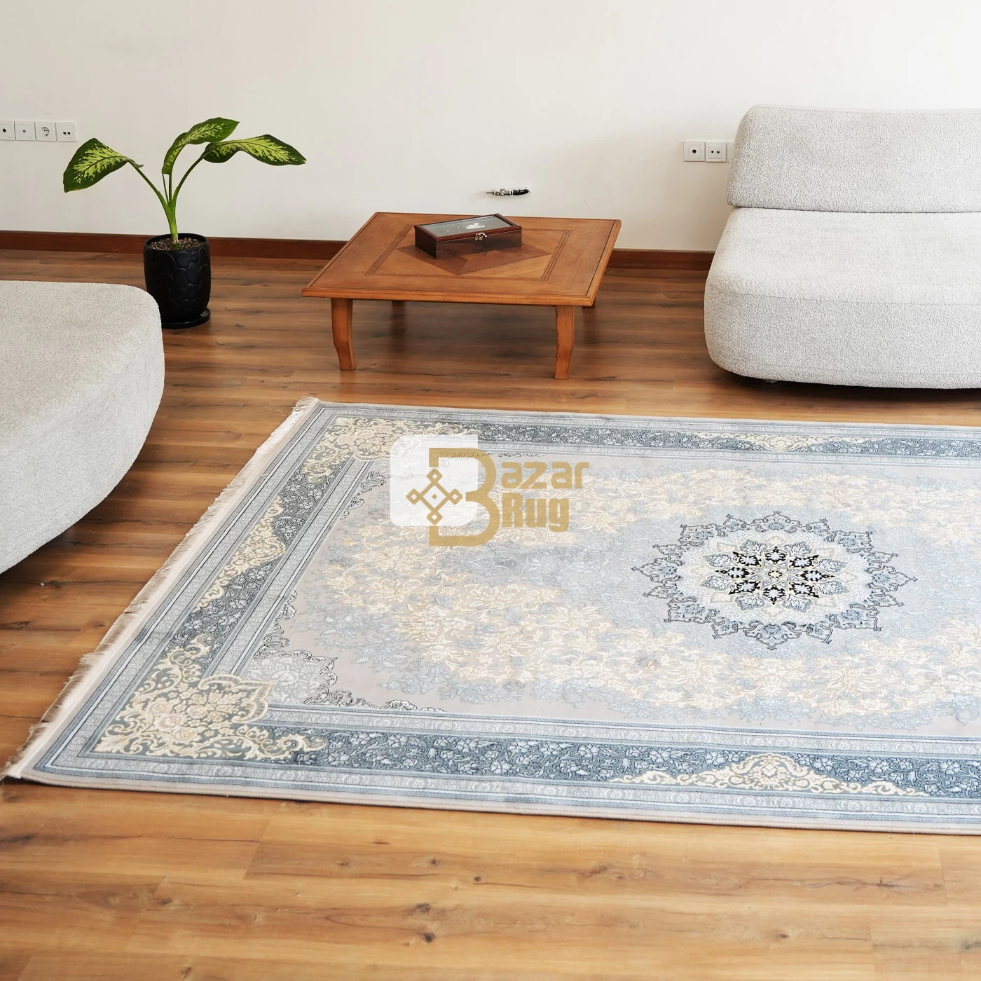 فرش ماشینی 700 شانه تراکم 2550 طرح تندیس نقره ای