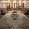 فرش ماشینی 700 شانه تراکم 2550 طرح 2122 سبز ترمه ای