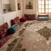 فرش ماشینی 700 شانه تراکم 2550 طرح 2124  سبز ترمه ای