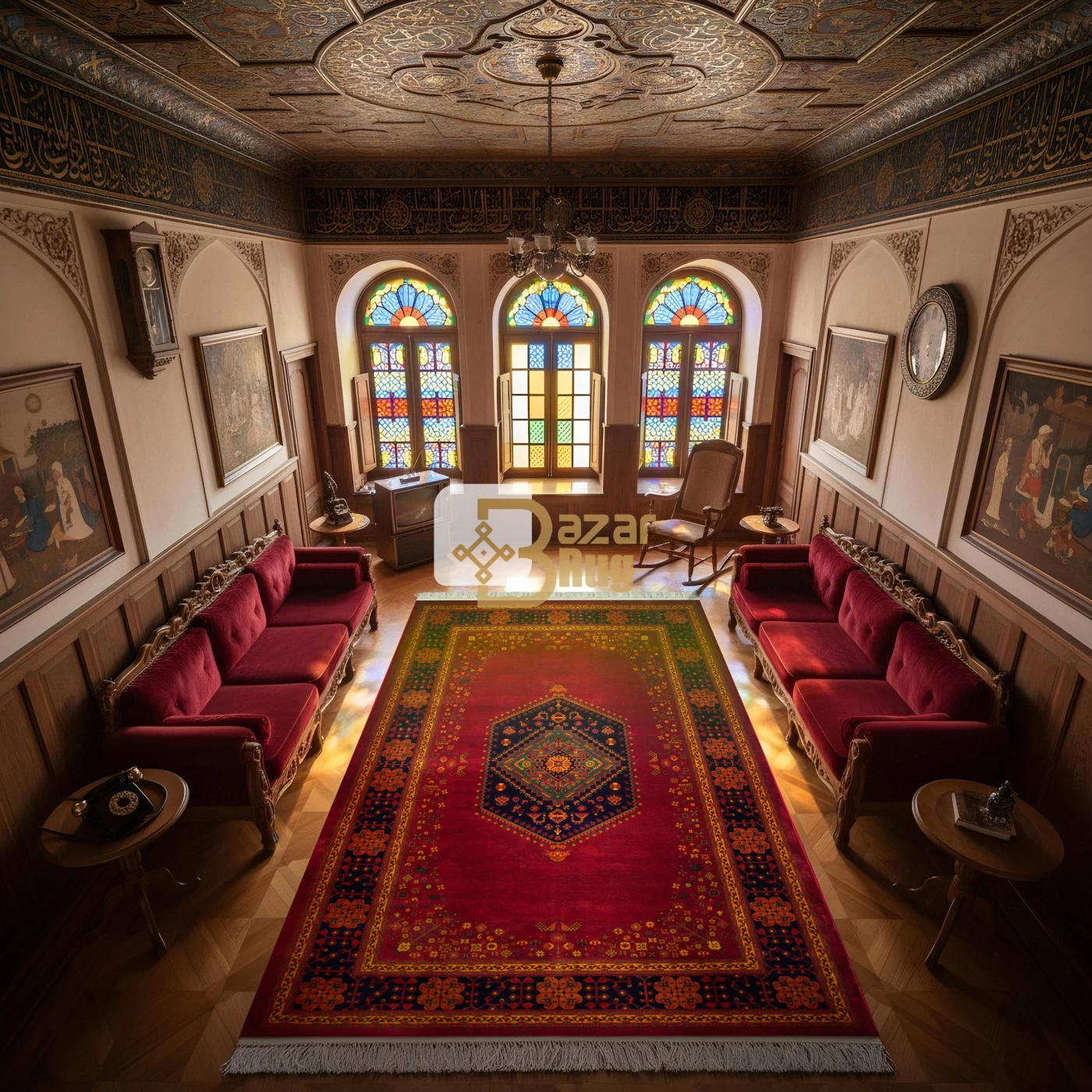 فرش ماشینی ۱۲۰۰ شانه تراکم ۳۶۰۰ پاپیروس روناسی