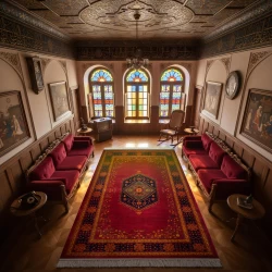 فرش ماشینی ۱۲۰۰ شانه تراکم ۳۶۰۰ پاپیروس روناسی - بازارفرش - {category}