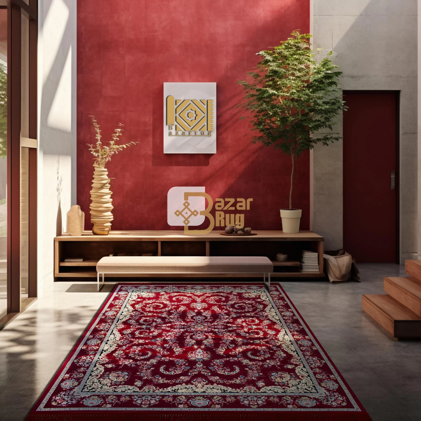 فرش ماشینی ۷۰۰ شانه تراکم ۲۵۵۰ طرح محیا